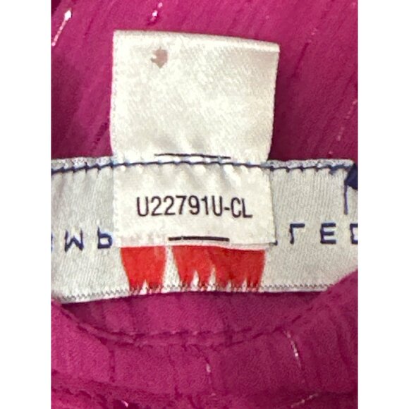 Simply Styled by Sears Sheer XL Fuschia Pink Long Sleeve Blouse Keyhole Neckline - Picture 8 of 10